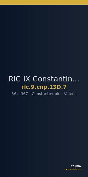 RIC IX Constantinople 13D: Subtype 7 — CANOA