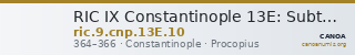RIC IX Constantinople 13E: Subtype 10 — CANOA