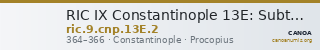 RIC IX Constantinople 13E: Subtype 2 — CANOA
