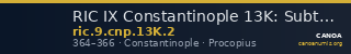 RIC IX Constantinople 13K: Subtype 2 — CANOA