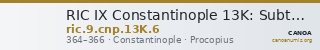 RIC IX Constantinople 13K: Subtype 6 — CANOA
