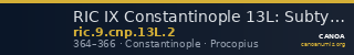 RIC IX Constantinople 13L: Subtype 2 — CANOA