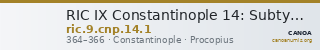 RIC IX Constantinople 14: Subtype 1 — CANOA