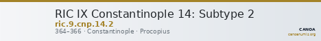 RIC IX Constantinople 14: Subtype 2 — CANOA