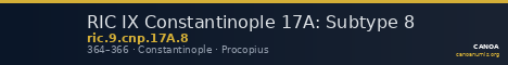 RIC IX Constantinople 17A: Subtype 8 — CANOA