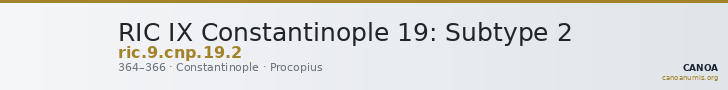 RIC IX Constantinople 19: Subtype 2 — CANOA
