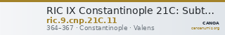 RIC IX Constantinople 21C: Subtype 11 — CANOA