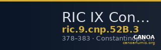 RIC IX Constantinople 52B: Subtype 3 — CANOA