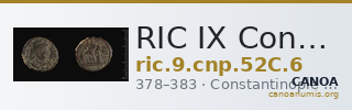 RIC IX Constantinople 52C: Subtype 6 — CANOA