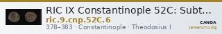 RIC IX Constantinople 52C: Subtype 6 — CANOA