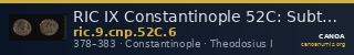 RIC IX Constantinople 52C: Subtype 6 — CANOA