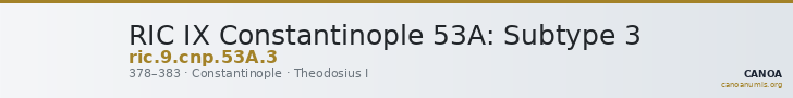 RIC IX Constantinople 53A: Subtype 3 — CANOA
