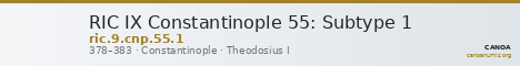 RIC IX Constantinople 55: Subtype 1 — CANOA