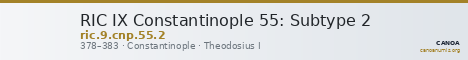 RIC IX Constantinople 55: Subtype 2 — CANOA