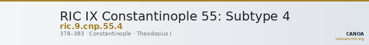 RIC IX Constantinople 55: Subtype 4 — CANOA