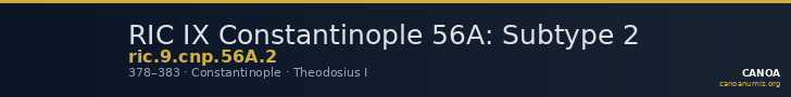 RIC IX Constantinople 56A: Subtype 2 — CANOA