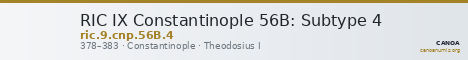 RIC IX Constantinople 56B: Subtype 4 — CANOA
