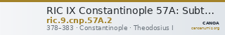 RIC IX Constantinople 57A: Subtype 2 — CANOA