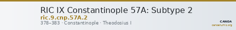 RIC IX Constantinople 57A: Subtype 2 — CANOA
