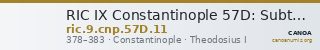 RIC IX Constantinople 57D: Subtype 11 — CANOA