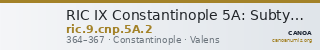 RIC IX Constantinople 5A: Subtype 2 — CANOA