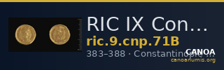 RIC IX Constantinople 71B — CANOA