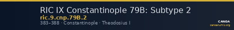 RIC IX Constantinople 79B: Subtype 2 — CANOA