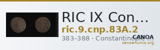 RIC IX Constantinople 83A: Subtype 2 — CANOA