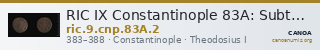 RIC IX Constantinople 83A: Subtype 2 — CANOA