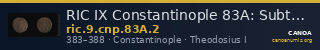 RIC IX Constantinople 83A: Subtype 2 — CANOA
