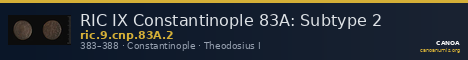 RIC IX Constantinople 83A: Subtype 2 — CANOA