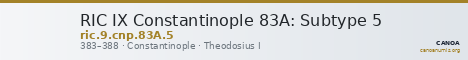 RIC IX Constantinople 83A: Subtype 5 — CANOA