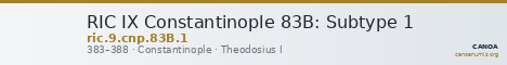 RIC IX Constantinople 83B: Subtype 1 — CANOA