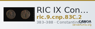 RIC IX Constantinople 83C: Subtype 2 — CANOA