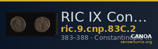 RIC IX Constantinople 83C: Subtype 2 — CANOA