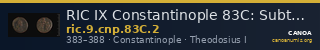 RIC IX Constantinople 83C: Subtype 2 — CANOA