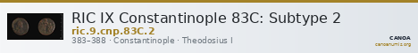 RIC IX Constantinople 83C: Subtype 2 — CANOA