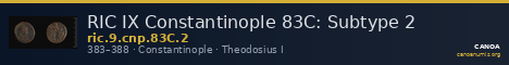 RIC IX Constantinople 83C: Subtype 2 — CANOA