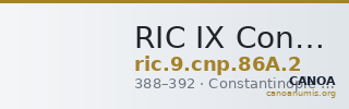 RIC IX Constantinople 86A: Subtype 2 — CANOA