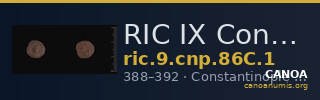 RIC IX Constantinople 86C: Subtype 1 — CANOA