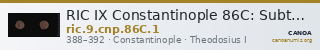 RIC IX Constantinople 86C: Subtype 1 — CANOA