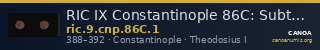 RIC IX Constantinople 86C: Subtype 1 — CANOA