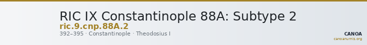 RIC IX Constantinople 88A: Subtype 2 — CANOA
