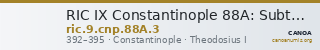RIC IX Constantinople 88A: Subtype 3 — CANOA