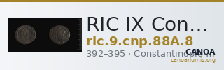 RIC IX Constantinople 88A: Subtype 8 — CANOA