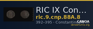 RIC IX Constantinople 88A: Subtype 8 — CANOA