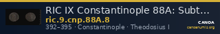 RIC IX Constantinople 88A: Subtype 8 — CANOA