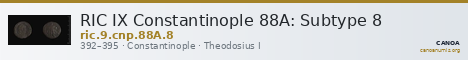 RIC IX Constantinople 88A: Subtype 8 — CANOA