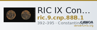 RIC IX Constantinople 88B: Subtype 1 — CANOA