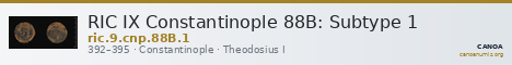 RIC IX Constantinople 88B: Subtype 1 — CANOA